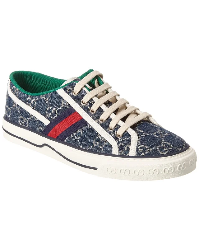 Exclusive Shoe Sale Event Happening Now Gucci Tennis 1977 Jacquard Denim Sneaker
