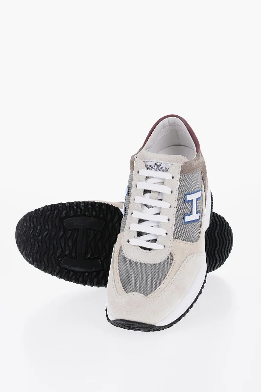 Men's Breathable Shoes Hogan Two-Tone Suede And Mesh Low-Top Sneakers