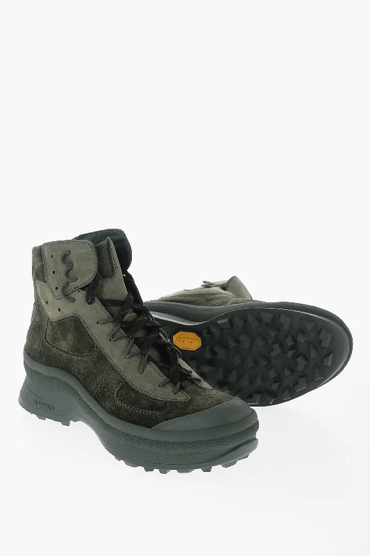 Men's Durable Boots Jil Sander Suede Leather High-Top Sneakers With Vibram Soles