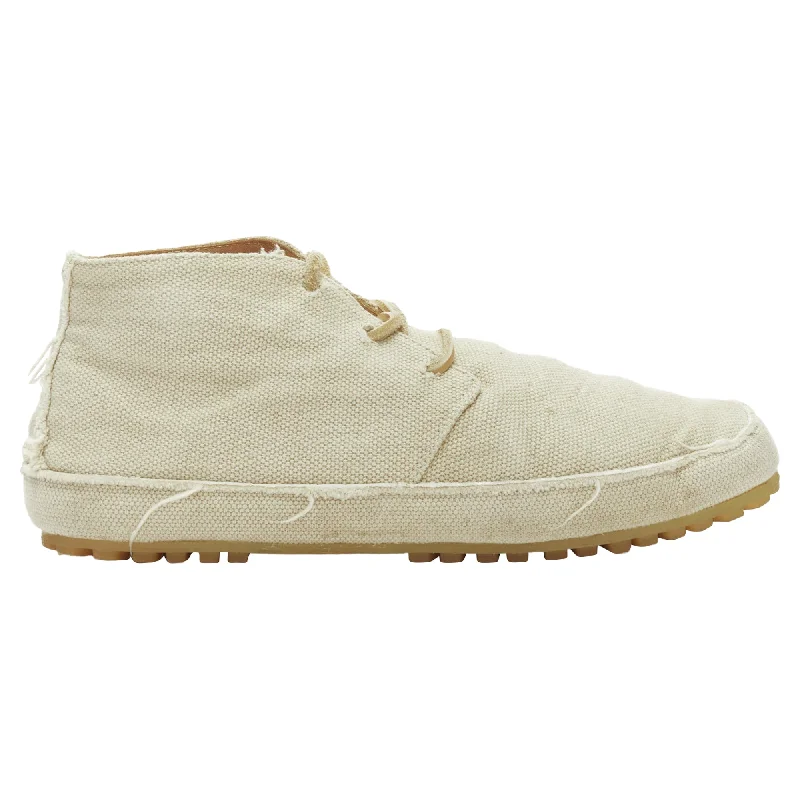 Men's Ergonomic Shoes Maison Margiela Canvas Leather Lace Up Espadrille Boots