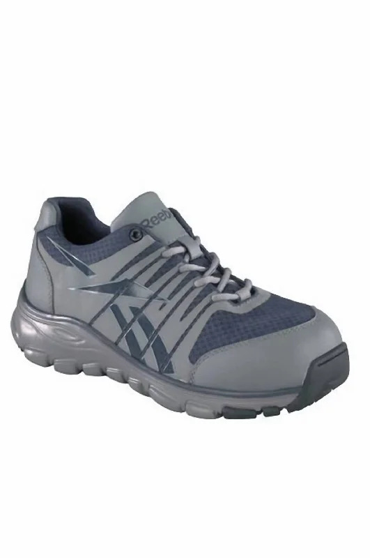 Men's Classic Boots Men's Arion Composite Toe Athletic Work Shoe - Wide Width In Blue/grey
