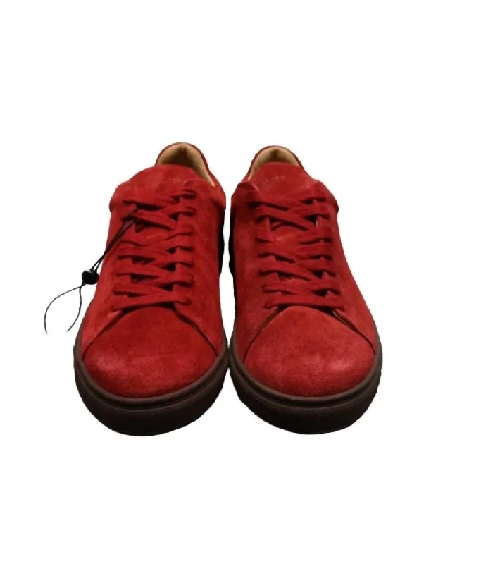 Men's Soft Boots Men's David Suede Trainer In Barbados Cherry