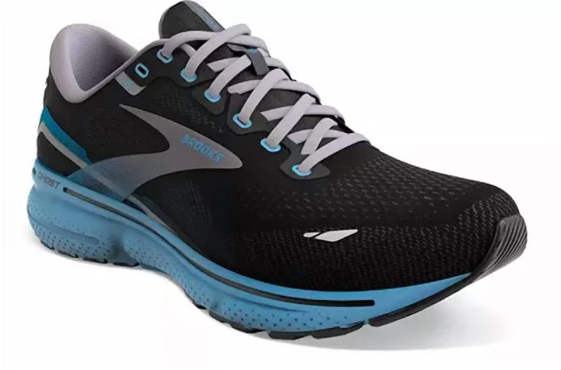 Men's Comfortable Shoes Men's Ghost 15 Running Shoes ( D Width ) In Black/blue