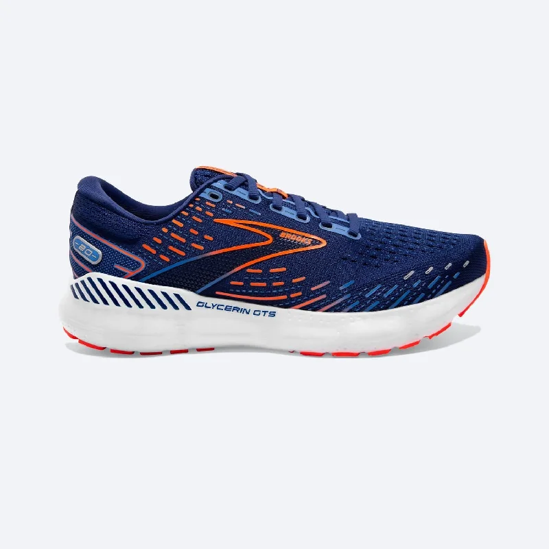 Men's Stylish Boots Men's Glycerin Gts 20 Running Shoes - D/medium Width In Blue Depths/palace Blue/orange