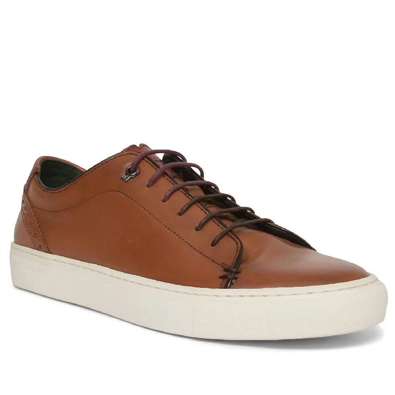 Flash Sale On Fashionable Shoes Men's Kiing Leather Sneaker In Tan