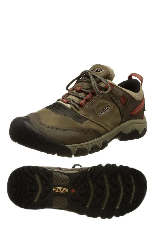 Men's High-Quality Shoes Men's Ridge Flex Waterproof Hiking Shoes In Timberwolf/ketchup Men's High-Quality Shoes Men's Ridge Flex Waterproof Hiking Shoes In Timberwolf/ketchup