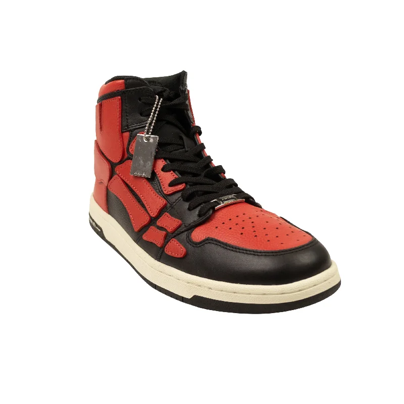 Men's Waterproof Shoes MFS002_009 Black/Red Amiri Skeleton Hi Top Sneaker