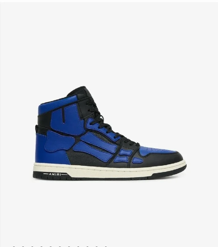 Men's Temperature-Regulating Shoes MFS002_013 Black/Blue Amiri Skeleton Hi Top Sneaker Men's Temperature-Regulating Shoes MFS002_013 Black/Blue Amiri Skeleton Hi Top Sneaker