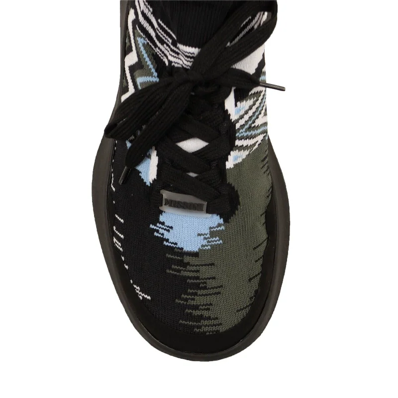 Men's Sporty Shoes Missoni Acbc"" Fly Knit Sneakers - Black/Light Blue