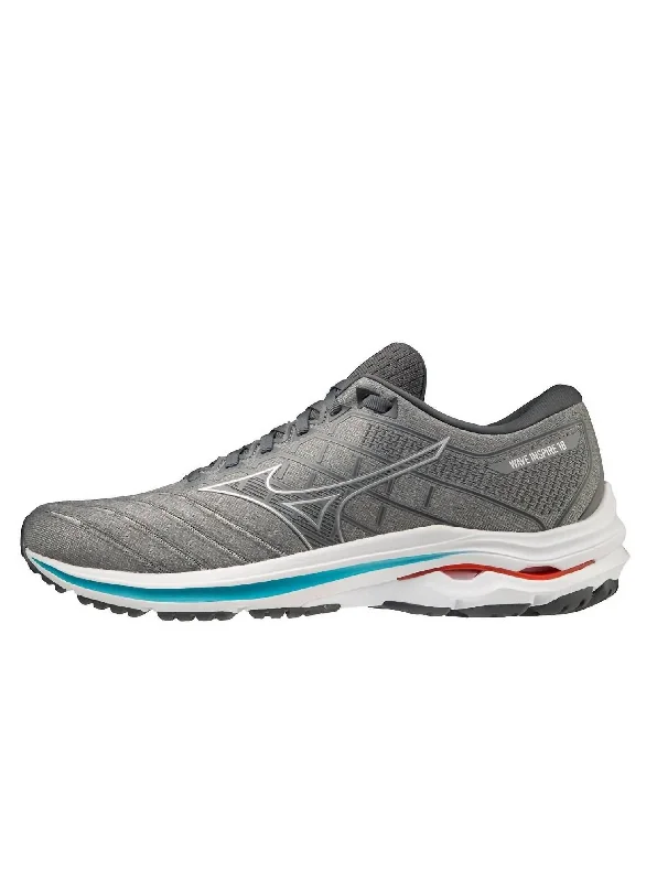 Men's Breathable Shoes Mizuno Men’S Wave Inspire 18 Running Shoe In Ultimate Grey-Silver