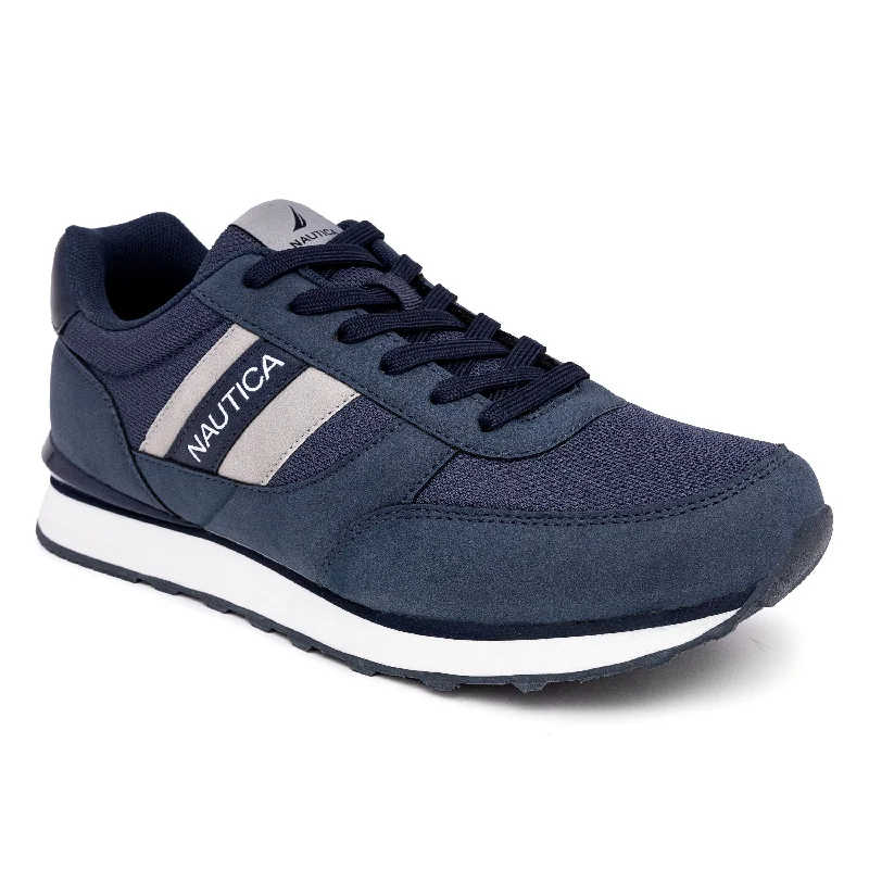 Men's Slip-Resistant Shoes Nautica Mens Logo Lace-Up Sneaker