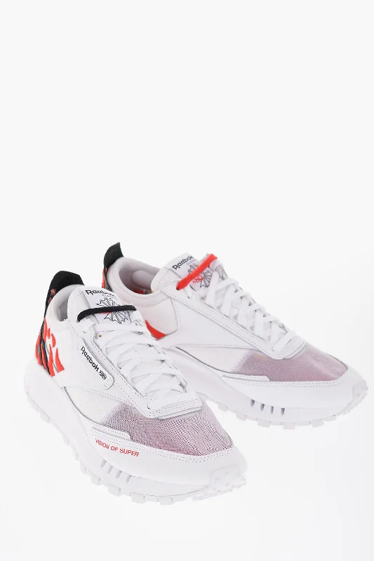 Men's Odor-Resistant Shoes Reebok Leather And Mesh Legacy Low-Top Sneakers With Embroidery