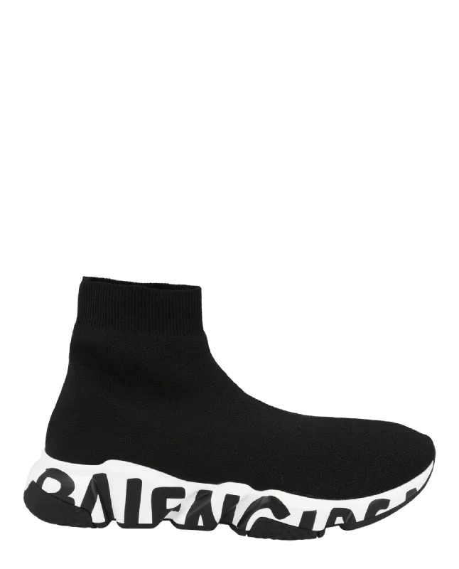 Men's Modern Shoes Speed Graffiti Knit High Top Sock Sneakers